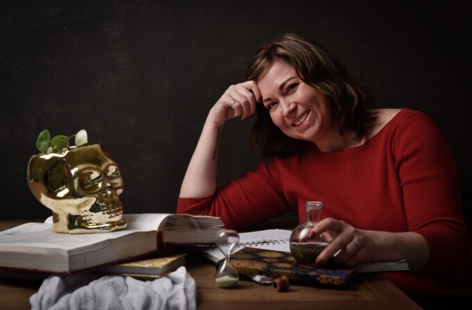 woman with a book