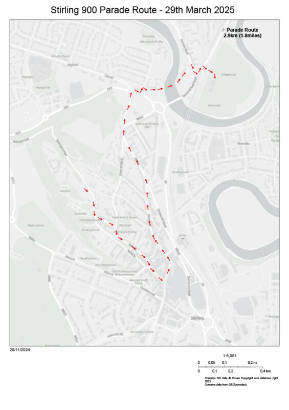 Stirling 900 Parade Route