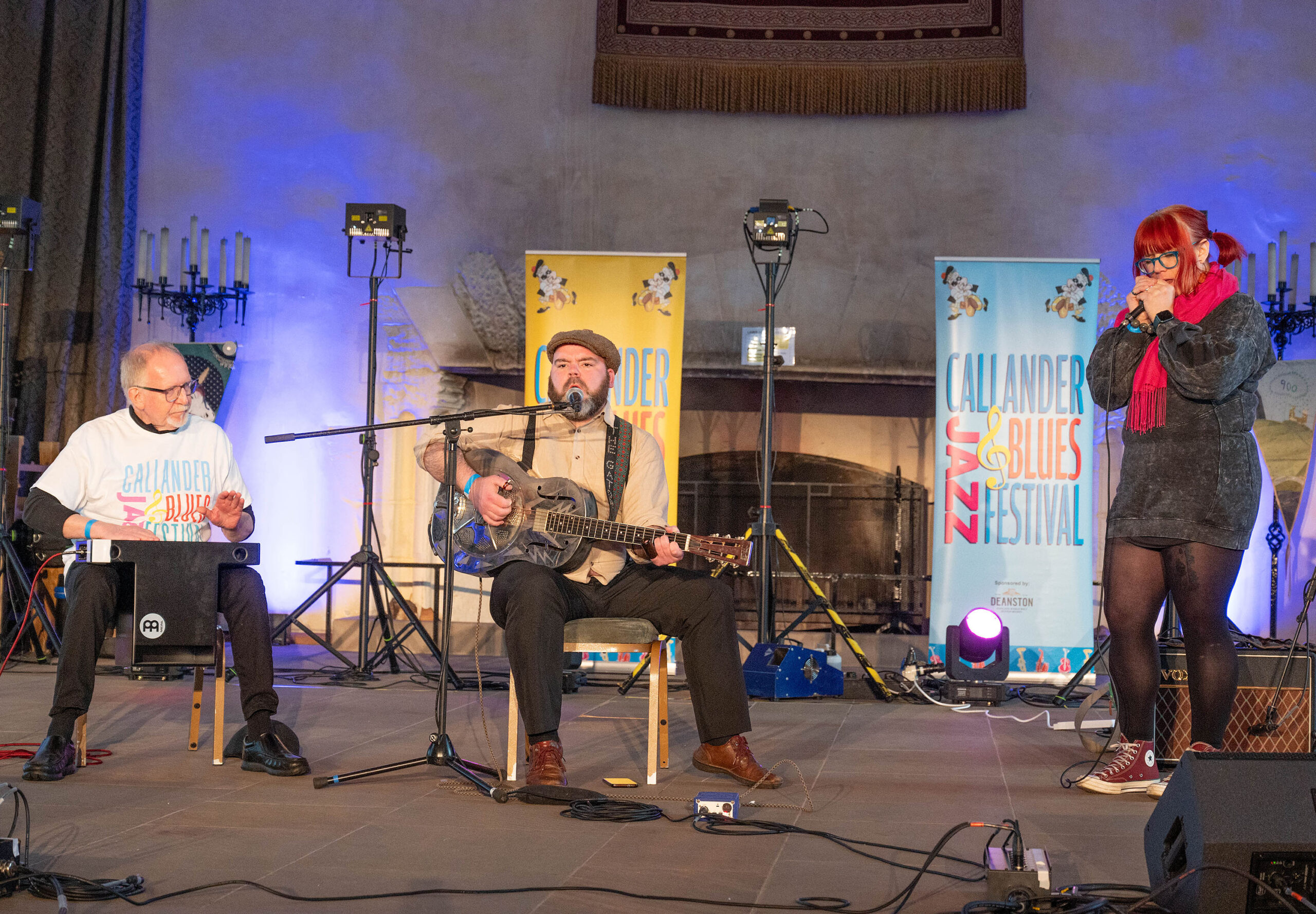 A group of musicians singing jazz